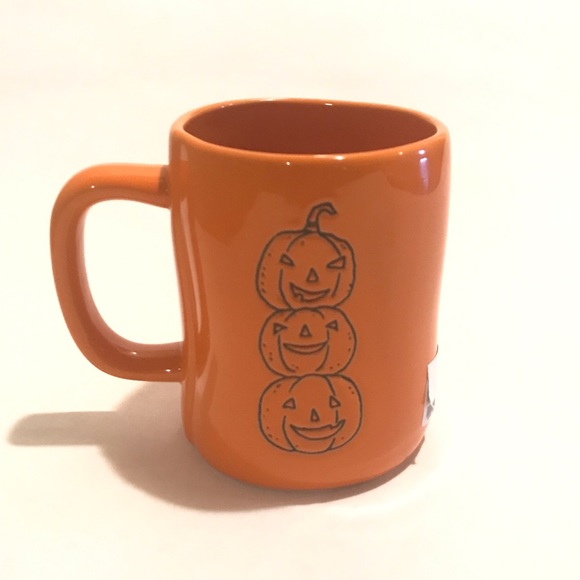 ONE (1) Rae Dunn Trick or Treat Halloween Ceramic Mug Orange/Black - Picture 4 of 6